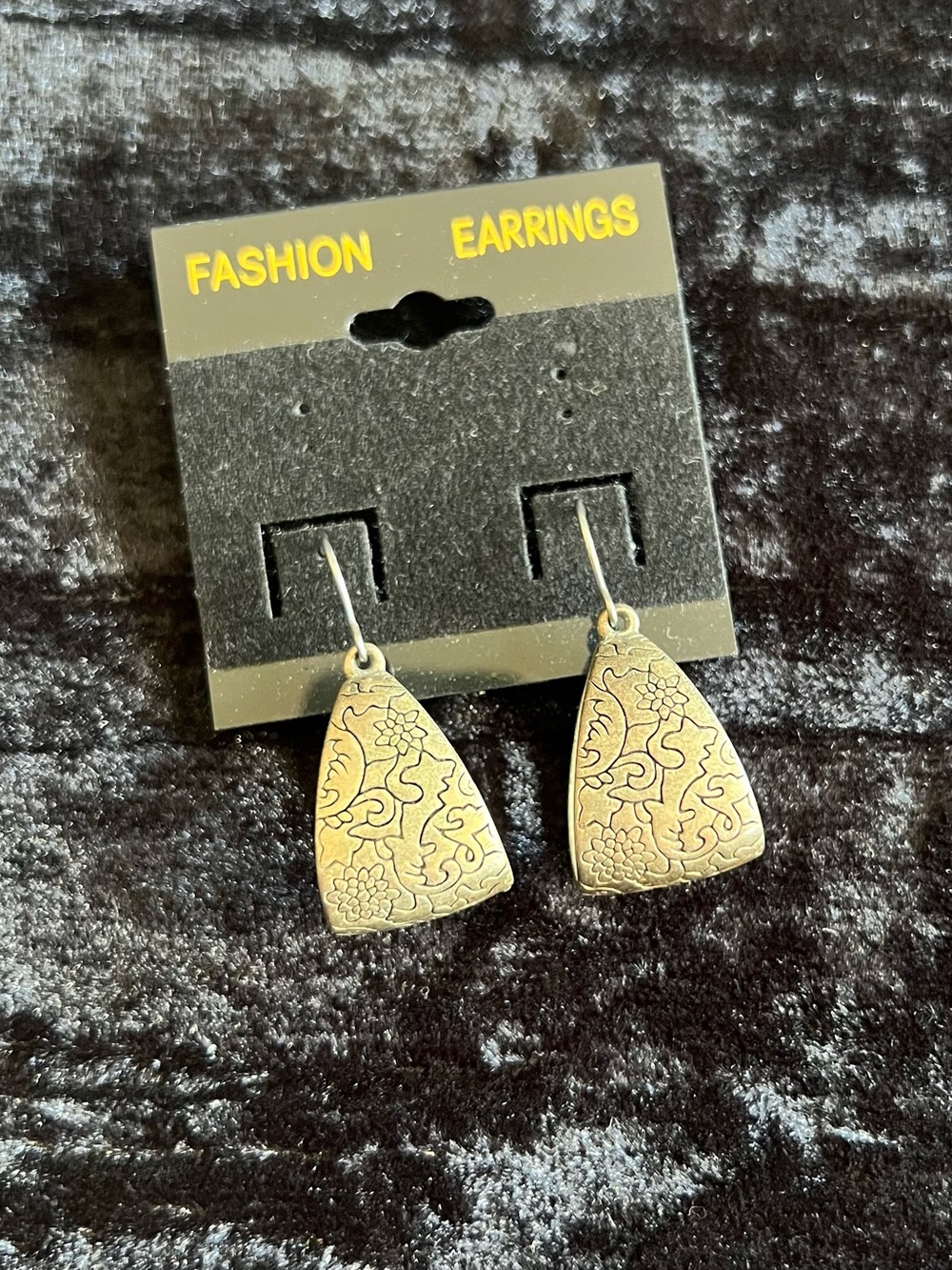 Silver-Tone Floral Drop Earrings
